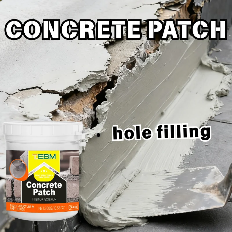 Pasta de Reparación de Concreto de Alta Resistencia, Mezcla de Cemento de Curado Rápido, Reparación Texturizada Invisible para Paredes Interiores y Exteriores, Caminos de Entrada, Patios