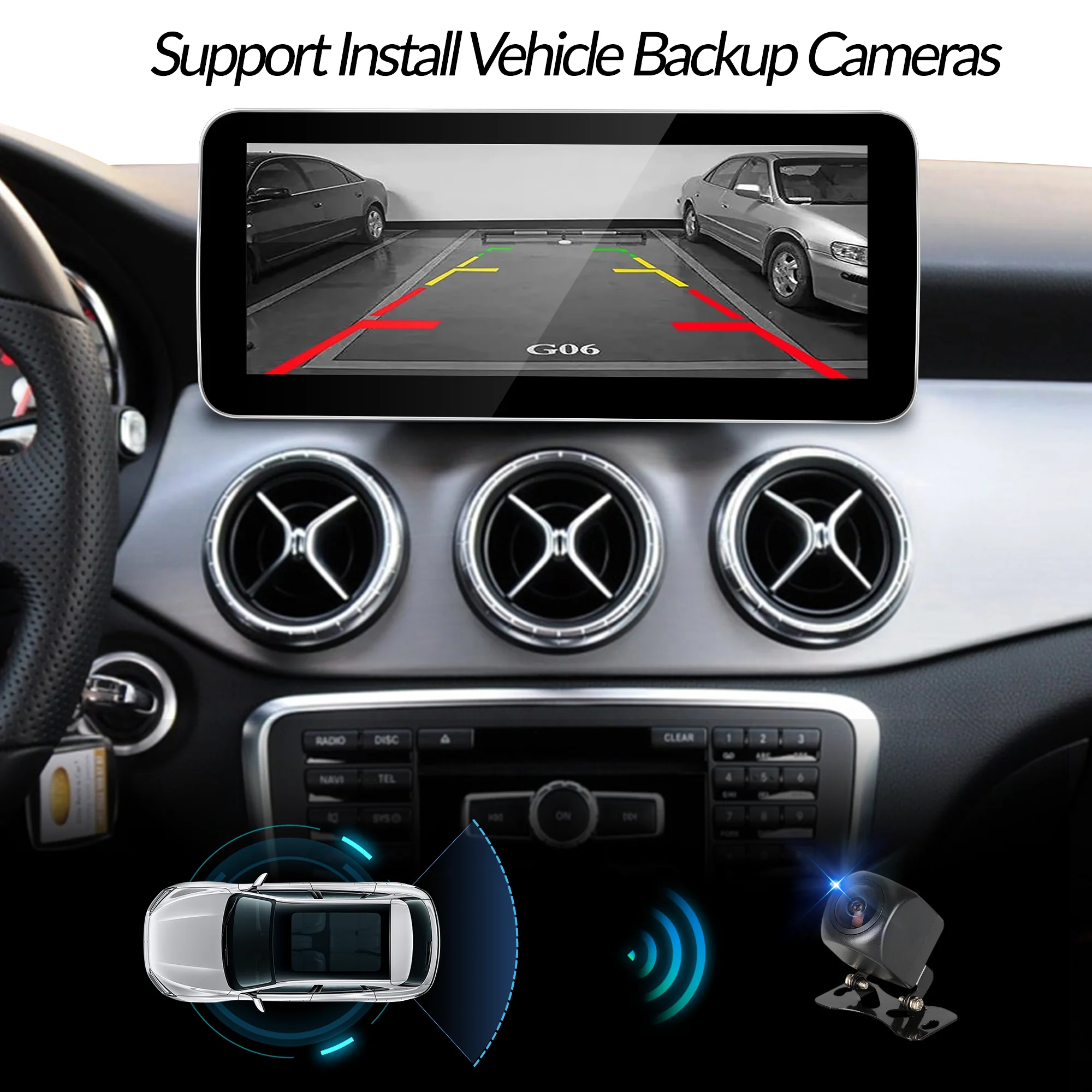 10.25 inch CarPlay screen for Mercedes B class w246 NTG 4.5/4.7 Android Auto mirroring full screen access Android apps navnation