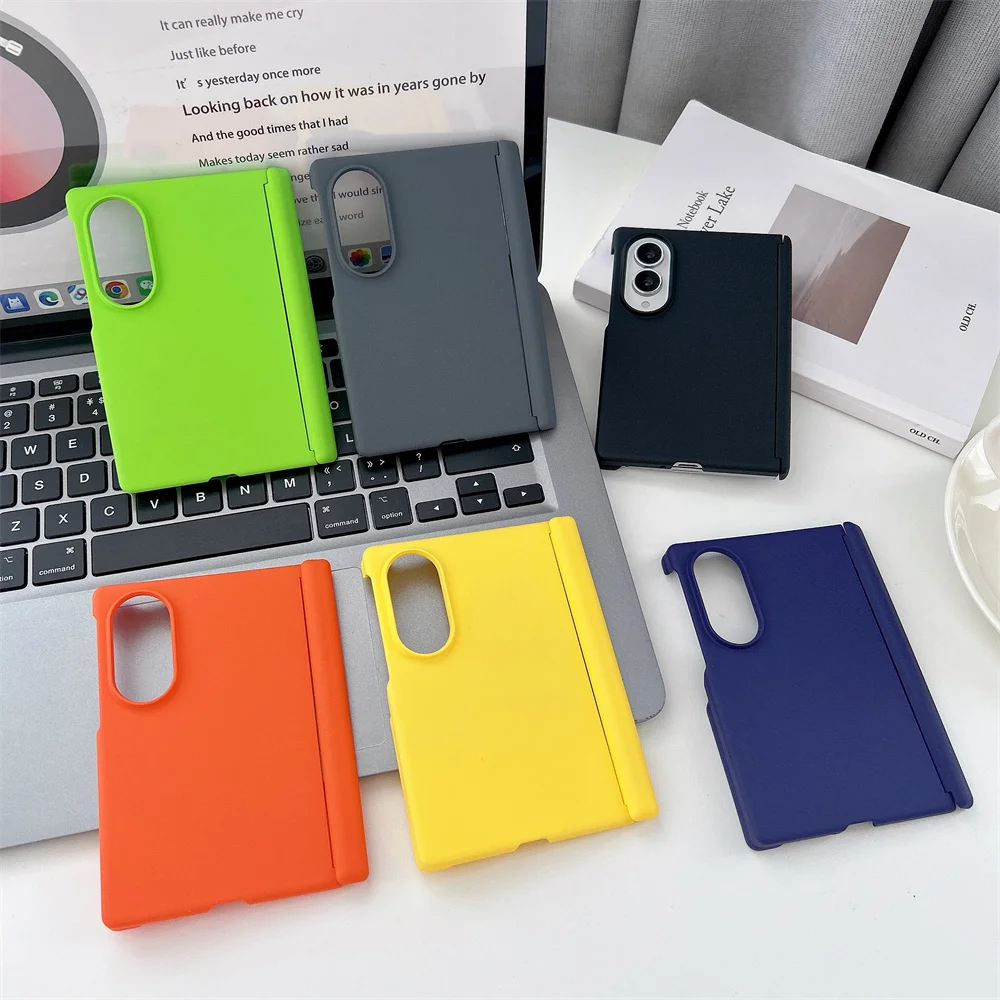 Simple Solid Color Korean Cute Phone case for Samsung Galaxy Z Fold 8 Fold 4 5 6 7 8 Fold 8 Ultra Cover Fashion Shockproof Cover
