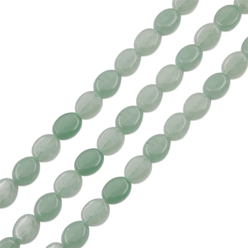 

Зеленые Бусины из авантюрина овальной формы 6x8 мм, материал из натурального камня для изготовления ювелирных изделий «сделай сам», чакра, браслет, серьги, ожерелье
