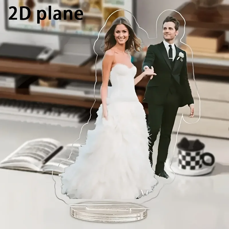 2d Custom Wedding Couple Photo Acrylic Stand, Creative Pet Keepsake, Graduation Season Gift, Compact Desktop & Home Decoration view 3