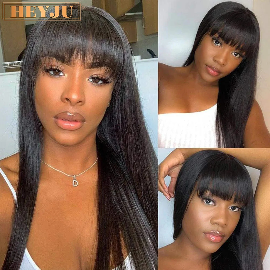 Glueless Wig Human Hair Straight Wigs With Bangs Human Hair For Women 3X1 Middle Part Lace Wig Brazilian Hair Short Bob Wig Sale