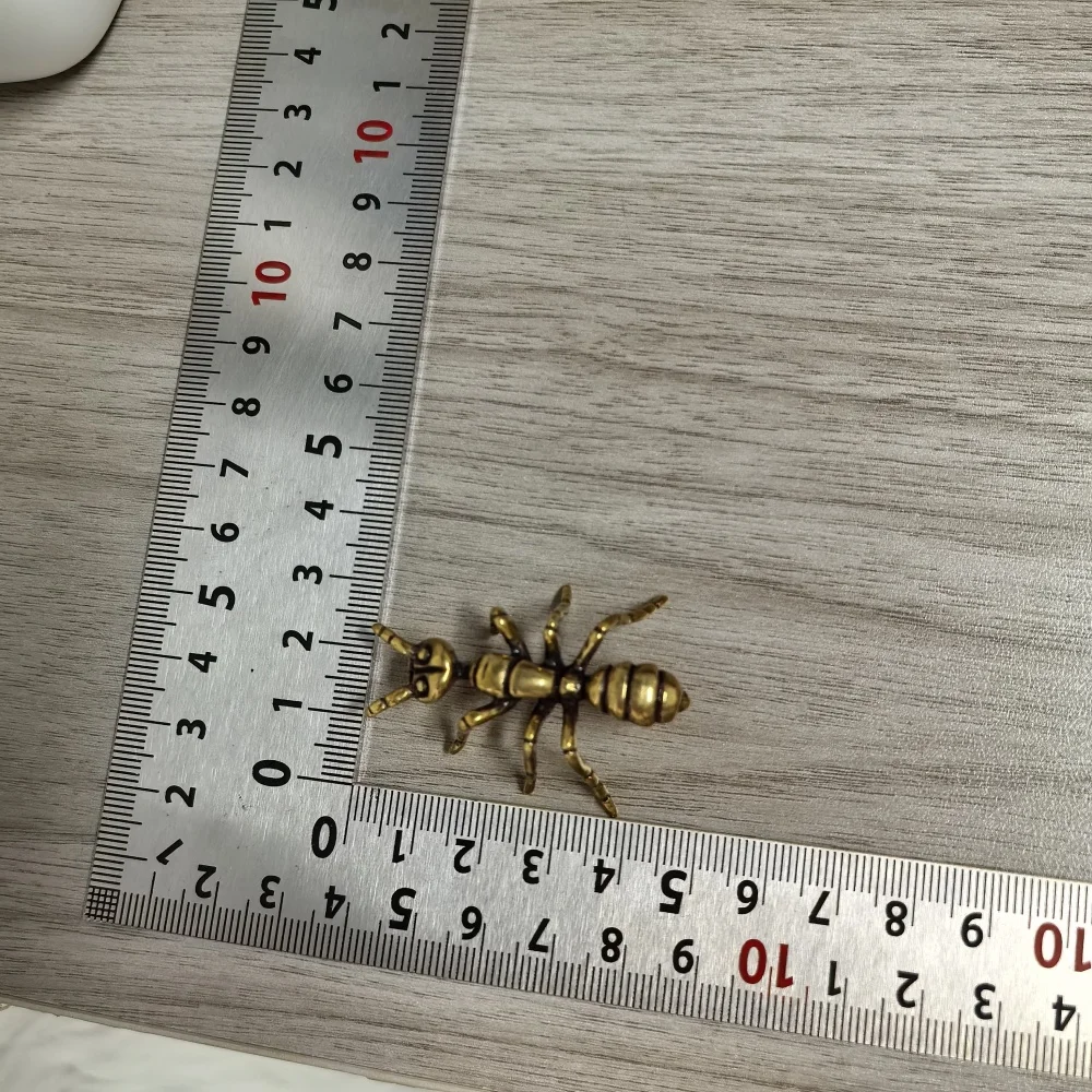 Figuras de hormiga de latón en caliente, simulación en miniatura de insectos, adorno de escritorio, mesa de té, mascotas, artesanías de cobre antiguo, decoraciones para el hogar