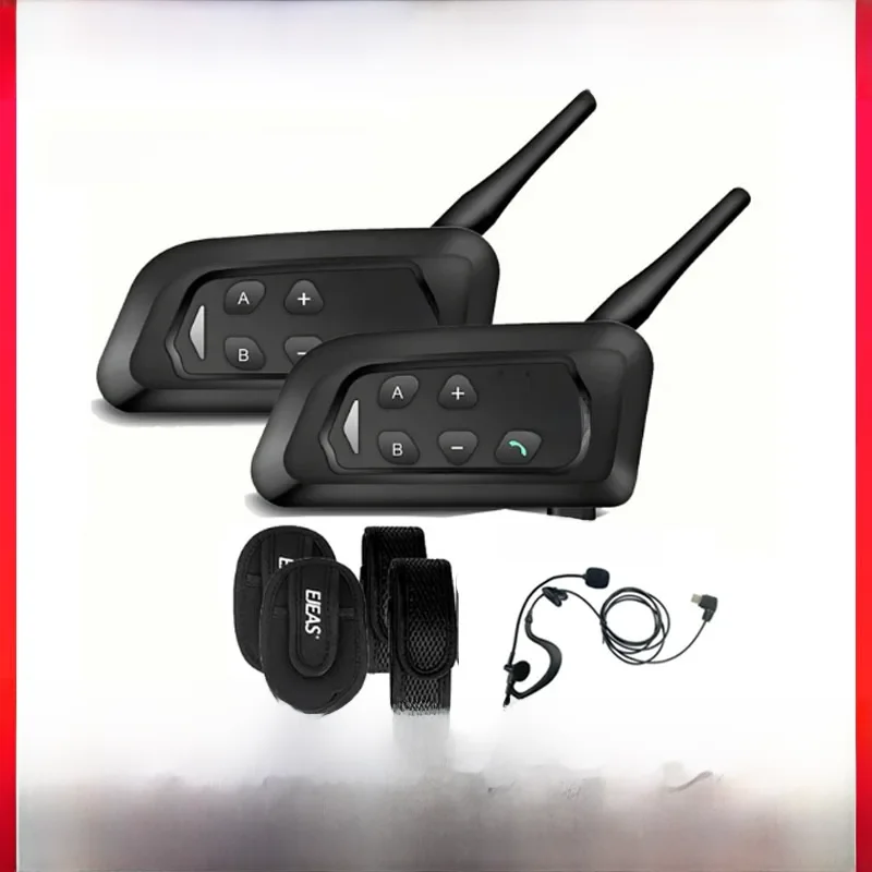 Ejeas V4c Plus Voetbal Scheidsrechter Intercom Headset Bluetooth 1500M Full Duplex Hoofdtelefoon Voetbal Conferentie Interphone - afbeelding 2