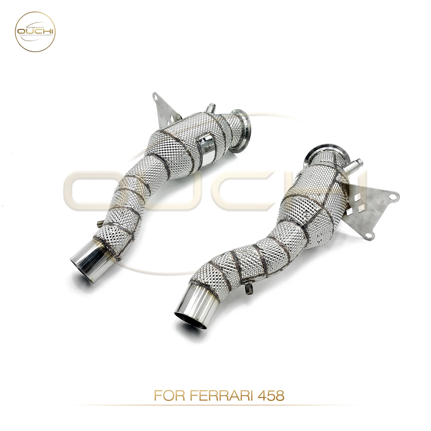 

OUCHI Factory Direct Sales Downpipe for Ferrari 458 With Heat Shield SS304 Car Exhaust +10% Horsepower Easy Install