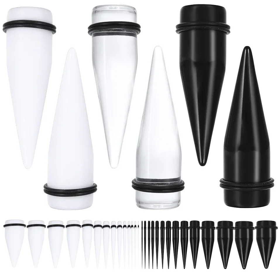 2 sztuk/partia akrylowy kolczyk Taper Flesh tunel kolczyki Piercing nosze Expander rozciąganie wtyczka biżuteria do ciała 1.6 MM-20 MM — zdjęcie 2