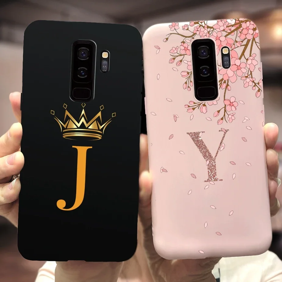 Pour Samsung Galaxy S9 Plus étui élégant Couple lettres couverture souple Silicone coque de téléphone pour Samsung S9 S9 + couverture arrière mat pare-chocs