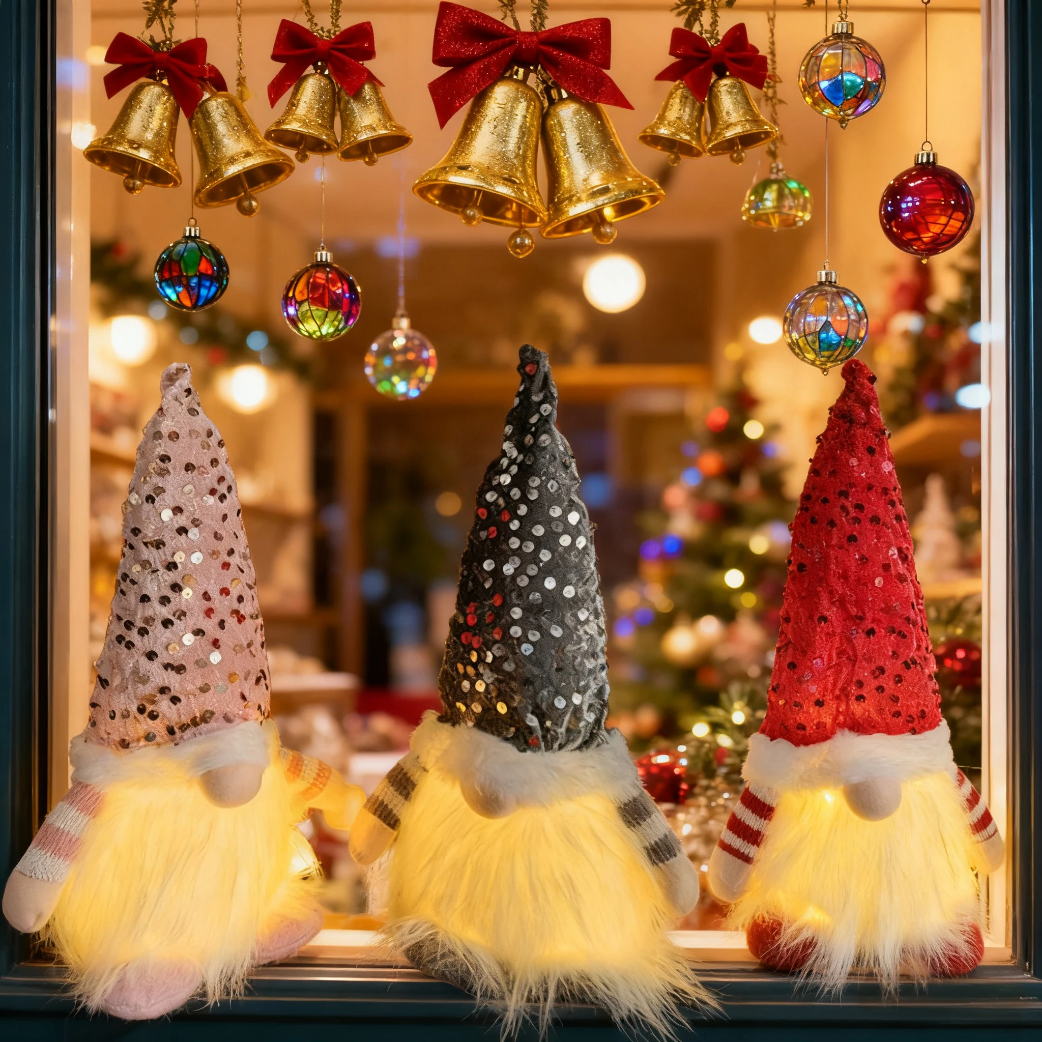 

Праздничные куклы, рождественский светильник, плюшевый Рудольф со светодиодной подсветкой, блестки, светящийся гном для украшения дома, скатерть, праздничные подарки