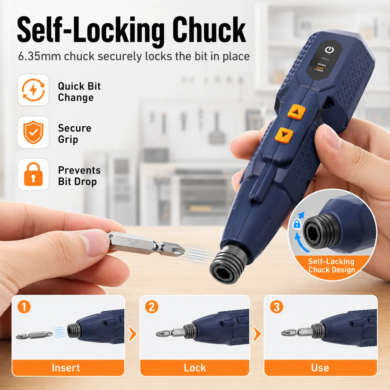 3.6V Mini Cordless Electric Screwdriver Rechargeable Type-C Power Screwdriver Kit with LED Light Forward Reverse Bits Set