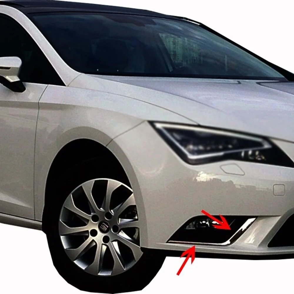 For 2PCs Seat Leon chrome fog light frame. 2012-2017 stainless steel. ISO9001/2008 A + quality modified design access