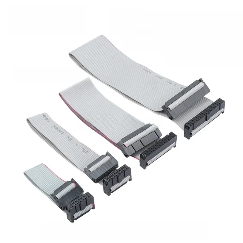 Câble de téléchargement JTAG ISP FC-6/8/10/14/16/20/24/40/50/64 broches, pas de 2.54mm, câble de données à ruban plat gris pour en-tête de boîte DC3 IDC