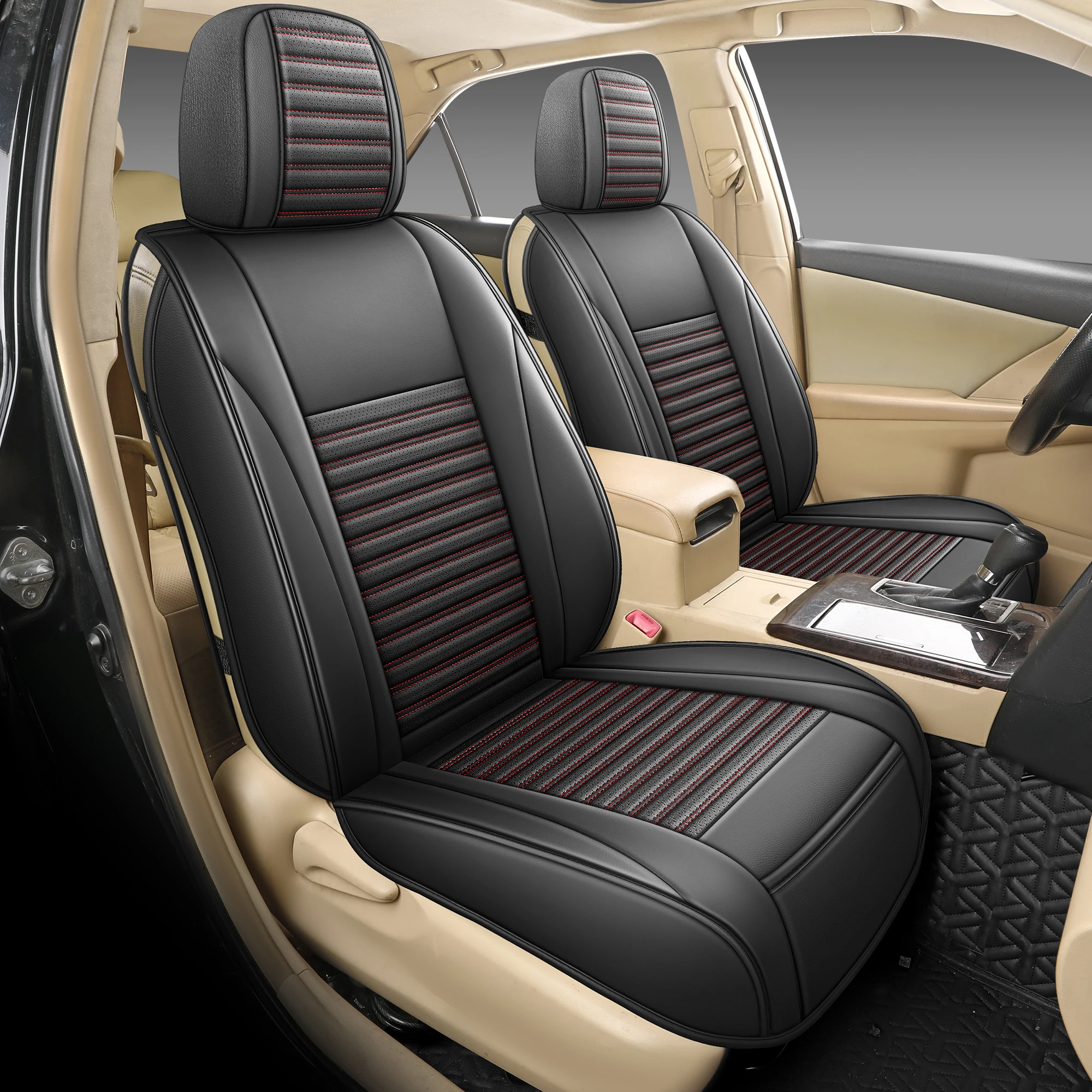 

Full Set Waterproof Camry Seat Covers, Car Seat Cover Faux Leather for Toyota Camry 2012-2017 L,LE,XLE,SE,XSE (Not for Hybrid)