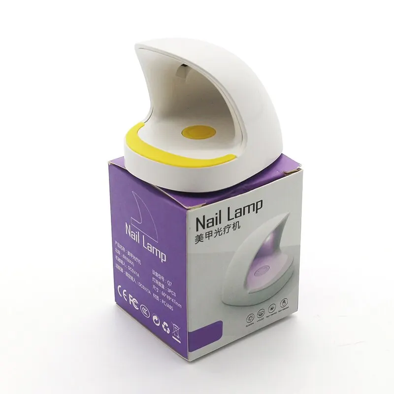 홈 살롱용 스마트 미니 네일 램프, 매니큐어 램프, 싱글 핑거, 6W, 3 LED, UV 라이트 아트 도구