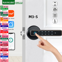 RAYKUBE M3-S Tuya BLE Smart Fingerprint Door Lock Electronic Lock with Password/Key/Smartlife/Tuya APP Remote Unlock For Bedroom