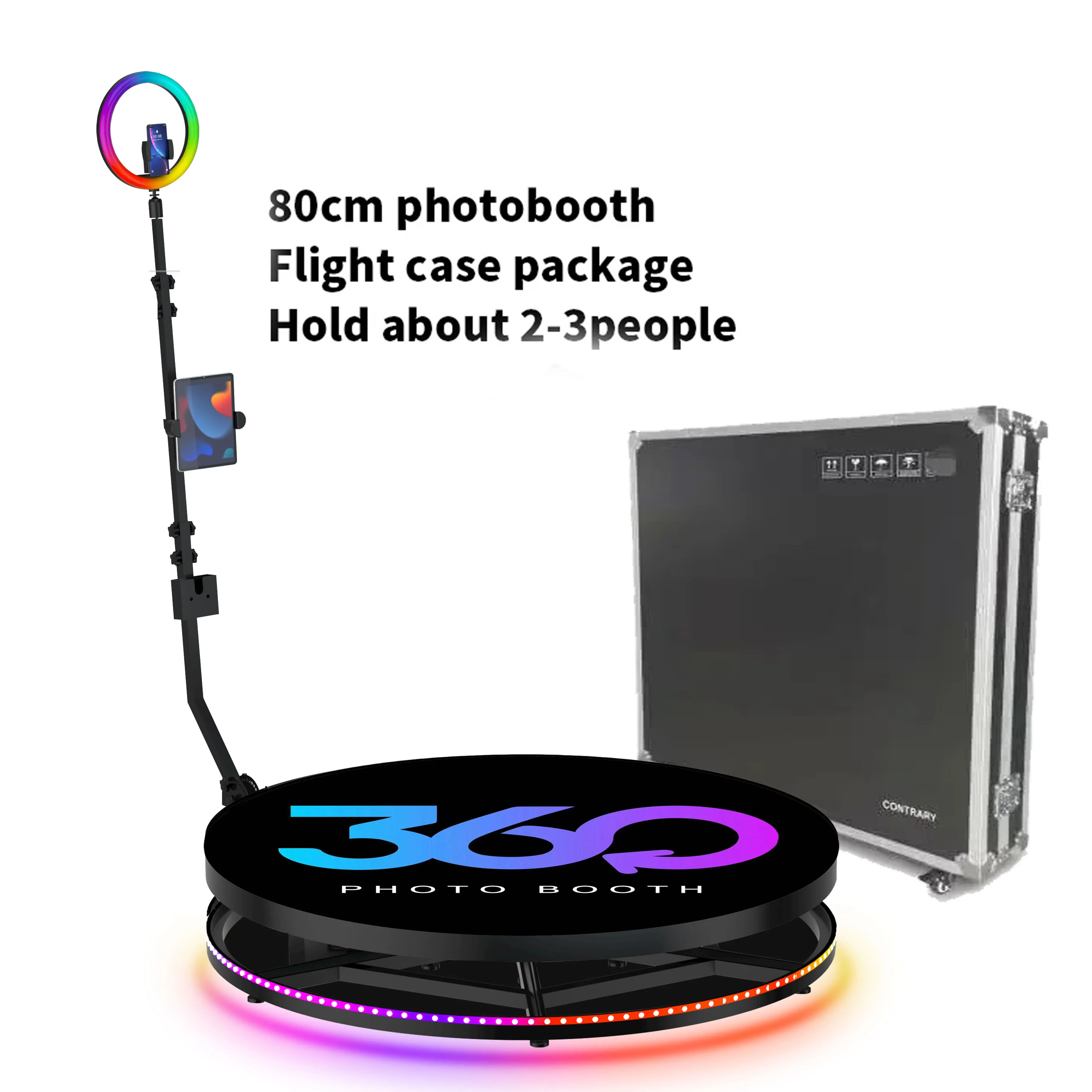 Slow Motion 360 Fotohokje Draaiende Machine voor Foto's en Selfies 360 Camera Photobooth Platform 100cm Aangepast Logo Bruiloften Verzonden vanuit Polen, Snelle Levering