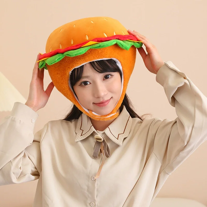 

Гамбургер головной убор шляпа забавный тикток видео реквизит для селфи аксессуары для фото девочек