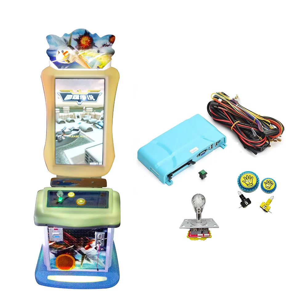 

Игровой комплект для военной стрельбы в самолете, вертикальная или горизонтальная версия, аркадная видеомашина, набор «сделай сам» с кнопочным джойстиком