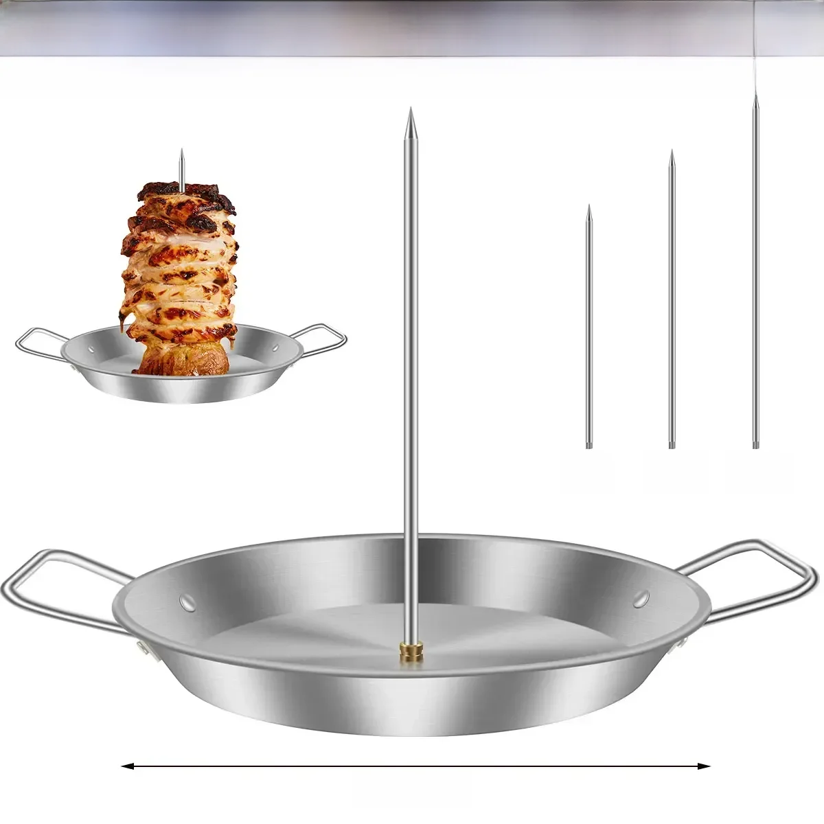 Brochette de viande verticale pour Barbecue, en acier inoxydable, pour rôtir la viande, pointes brésiliennes, support à griller, accessoires de cuisine