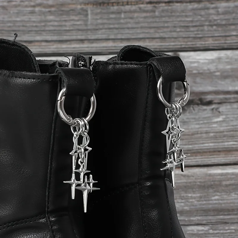 2 Star-Shaped Boot Charms, Gothic Y2K Style, Perfect for Daily Outfits, Halloween Parties, and Gifting