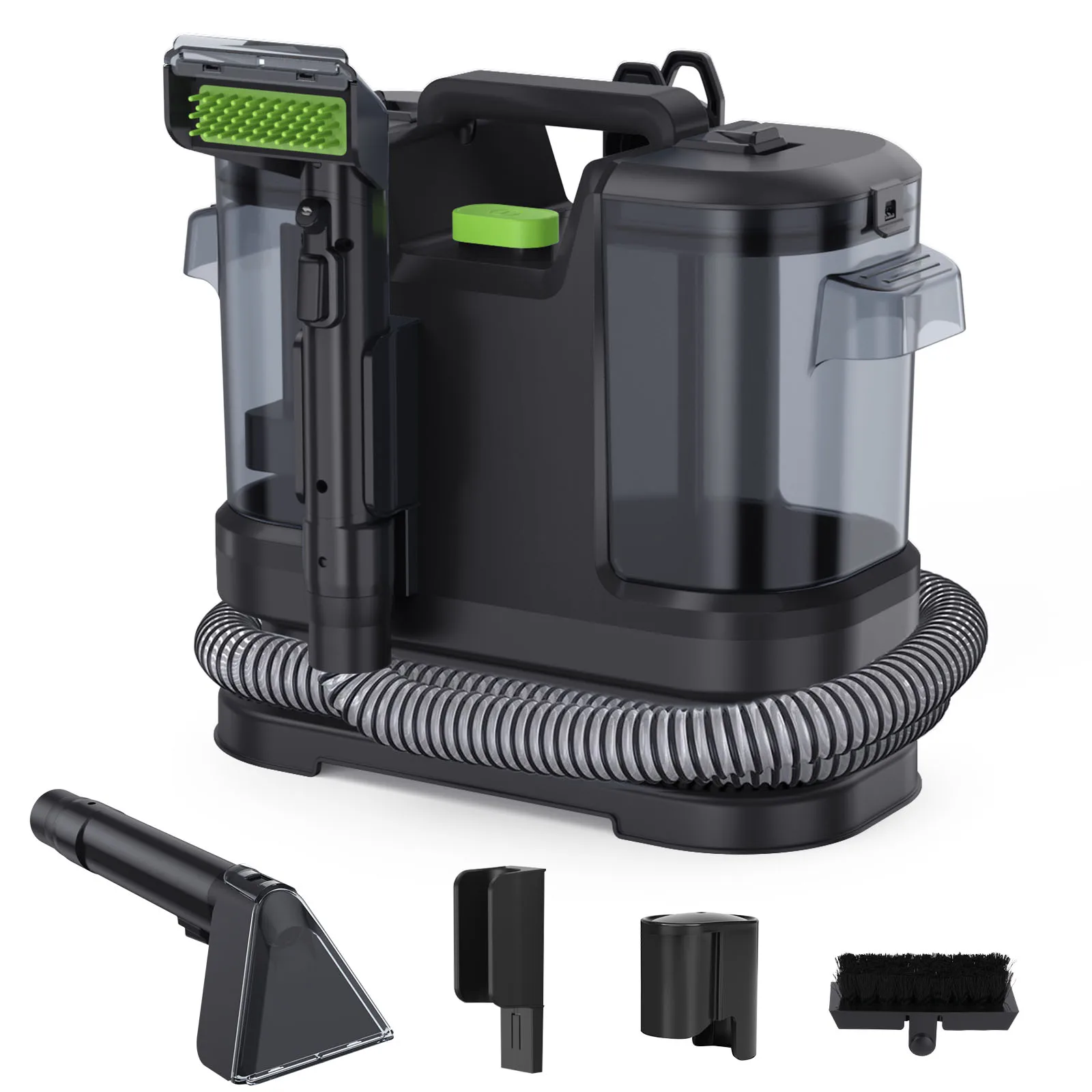 Tapijtreiniger 500W Stofzuiger met multifunctionele spuitmond Grote watertank voor tapijten, banken en huisdieren 12Kpa vacuüm
