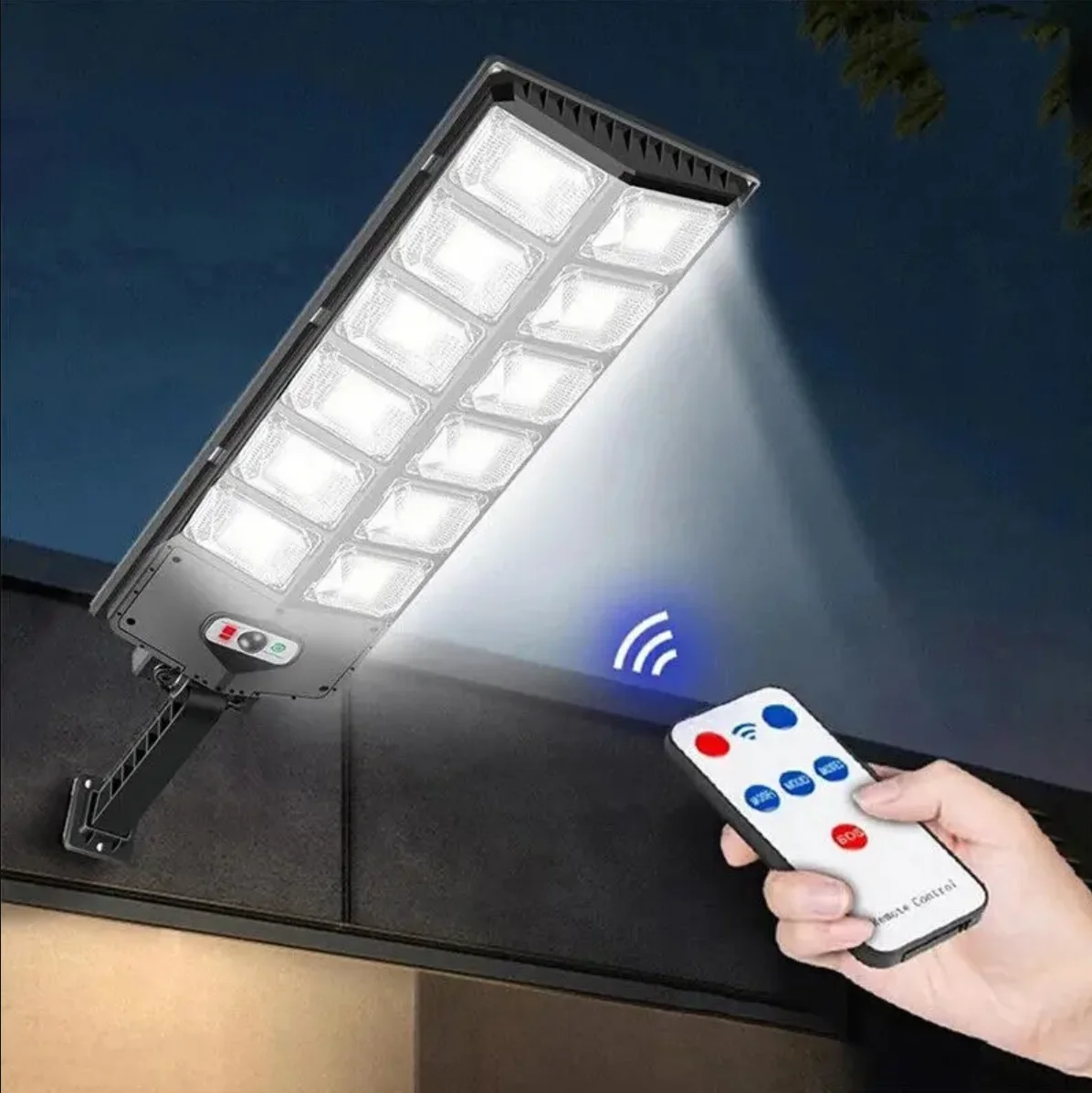 1pc Solar Street Light IP65 Waterproof 6500K 100000LM 504 LED Solar Parking Street Light (Dusk To Dawn) With Foldable Bracket So