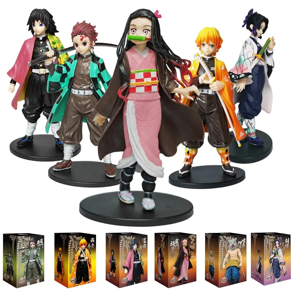 

Kamado Tanjirou Nezuko Demon Slayer Figure Action Figures PVC Model Toys Zenitsu Figurine Inosuke Kimetsu No Yaiba Anime Figura