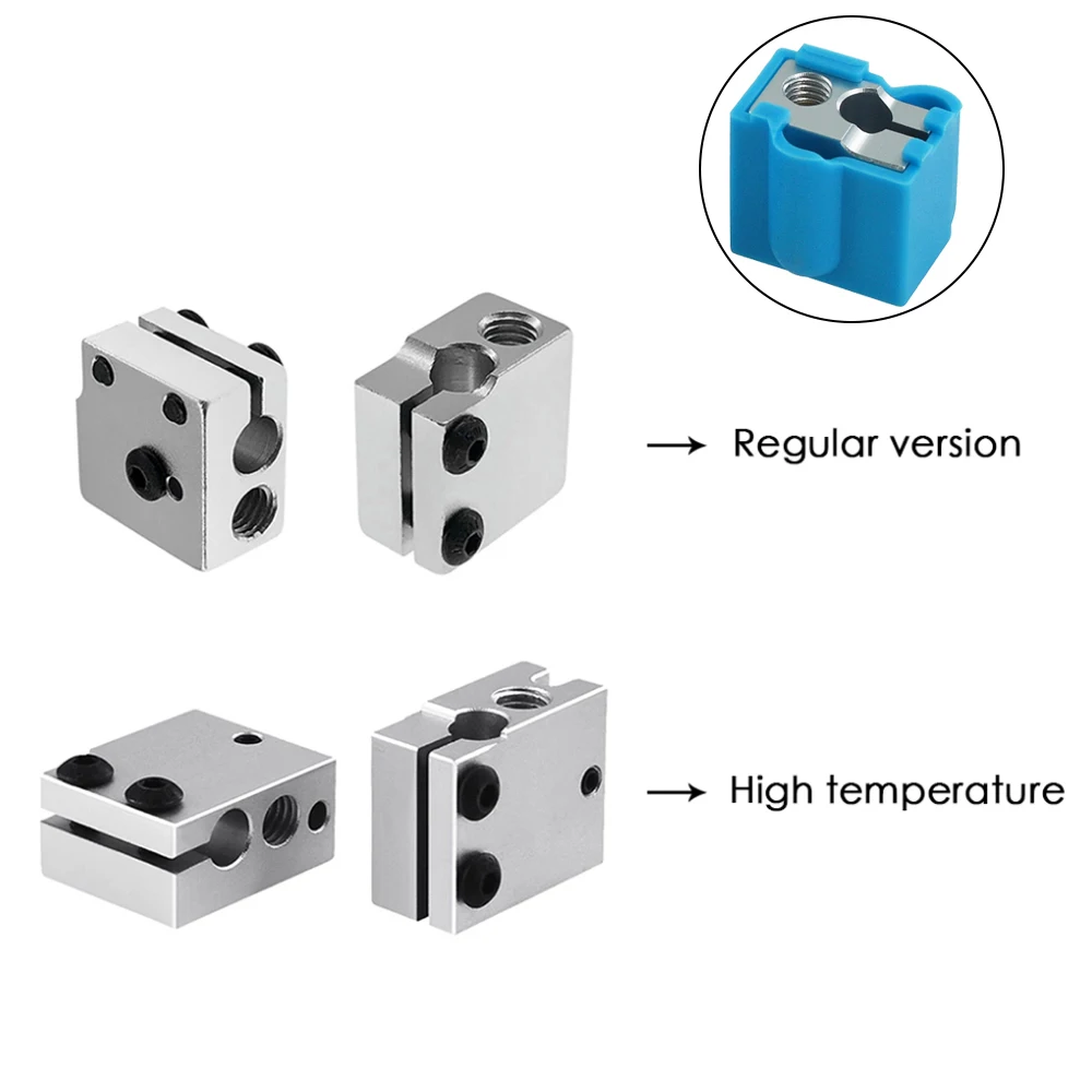 

Volcano Hot End Eruption Heater Block 1.75 3mm Filament V5 V6 Extruder Aluminum Side Heater High Quality Volcanic Silicon Socks