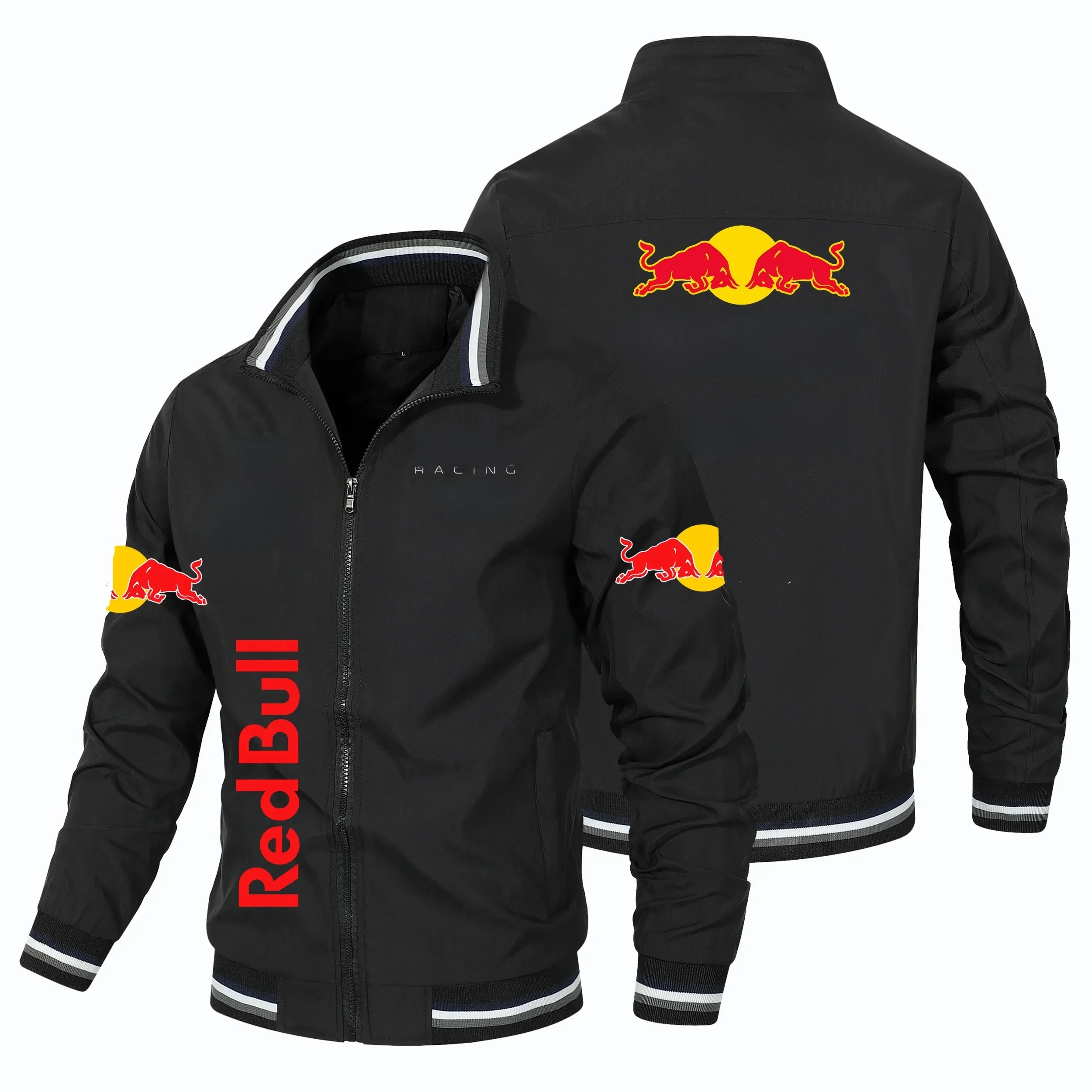 AliExpress 2025 New Retro Style Red Bull Motorcycle Jacket Racing Jacket Windbreaker Outdoor Sports Bicycle Jacket Men's Top Coat