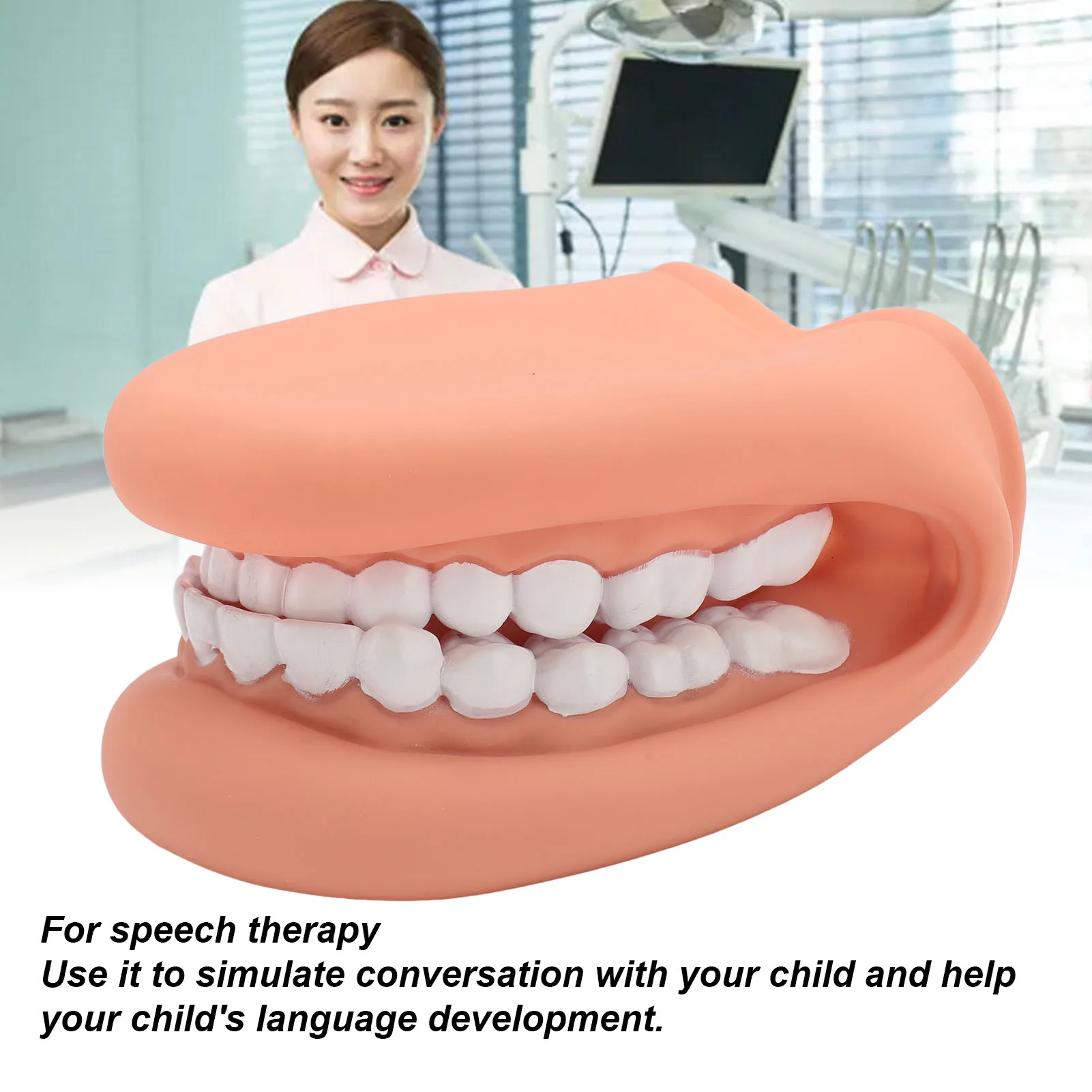 Teeth Care Model Mouth Puppet with Tongue 28 Teeth Speech Therapy Demonstration Teeth Model for Kids Teaching