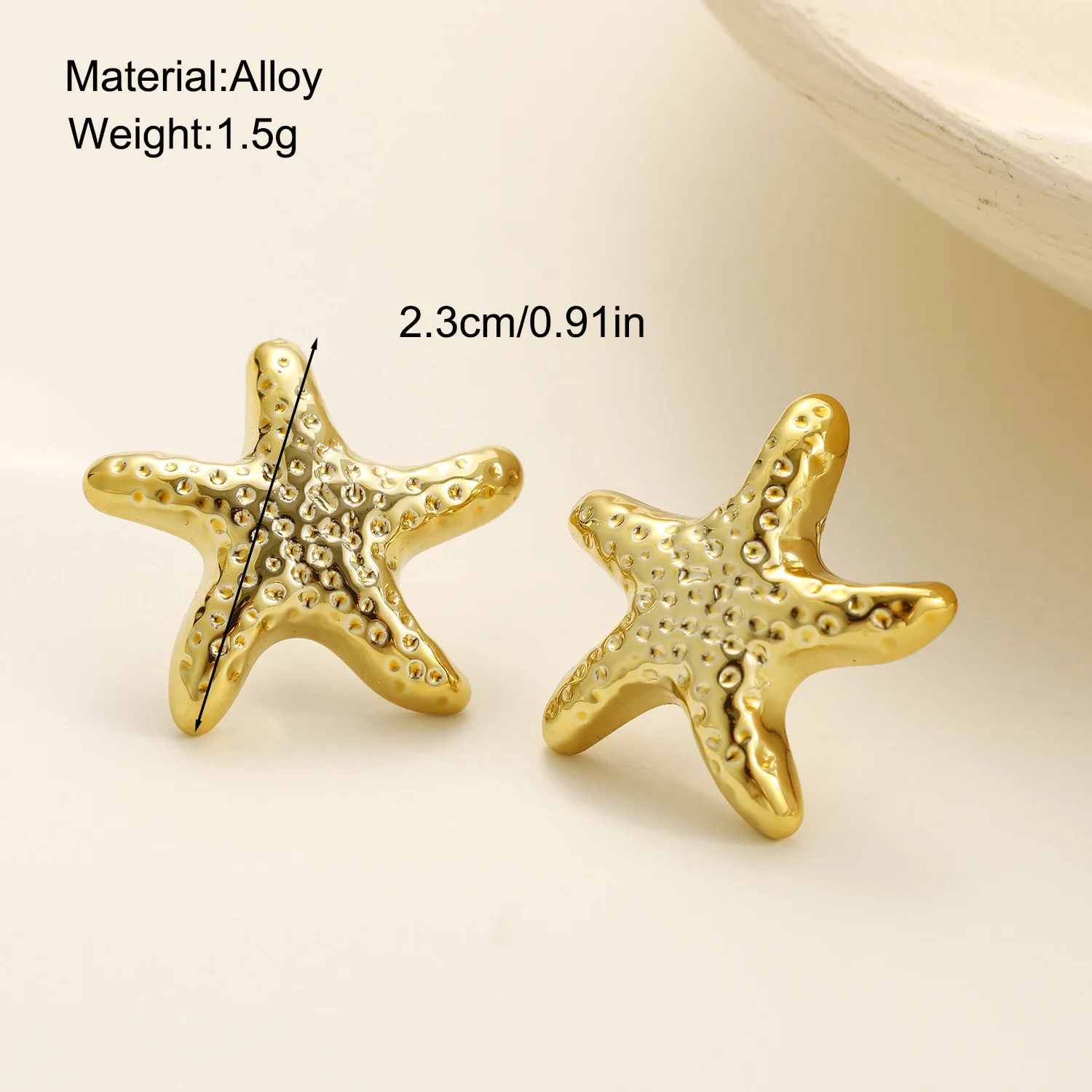 

Gold Starfish Earrings for Women