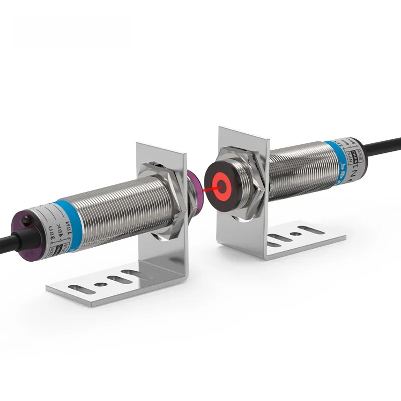 GTRIC laserowy czujnik fotoelektryczny przez wiązkę seria M18 10-30V NPN PNP widoczne miejsce 2mm odległość wykrywania 30M regulowany — zdjęcie produktu 7