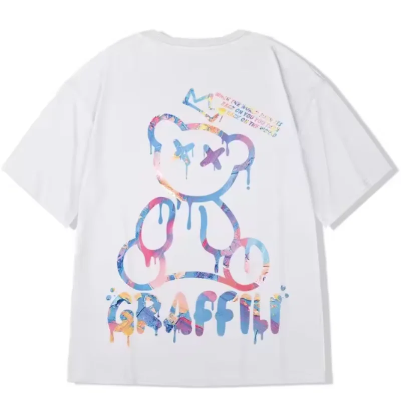 Koszulki oversize ze 100% bawełny, rozmiary S-5XL, nowe koreańskie koszulki, luźne, letnie, z powiększonym okrągłym dekoltem, codzienne, dla par, z krótkim rękawem, męskie.