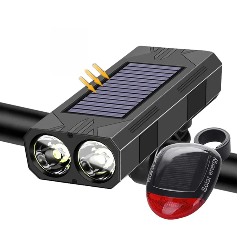 AliExpress 1200mAh MTB Solar Bike Light Headlight Bicycle Flashlight 2*30 LED Front Light Bike Solar Power