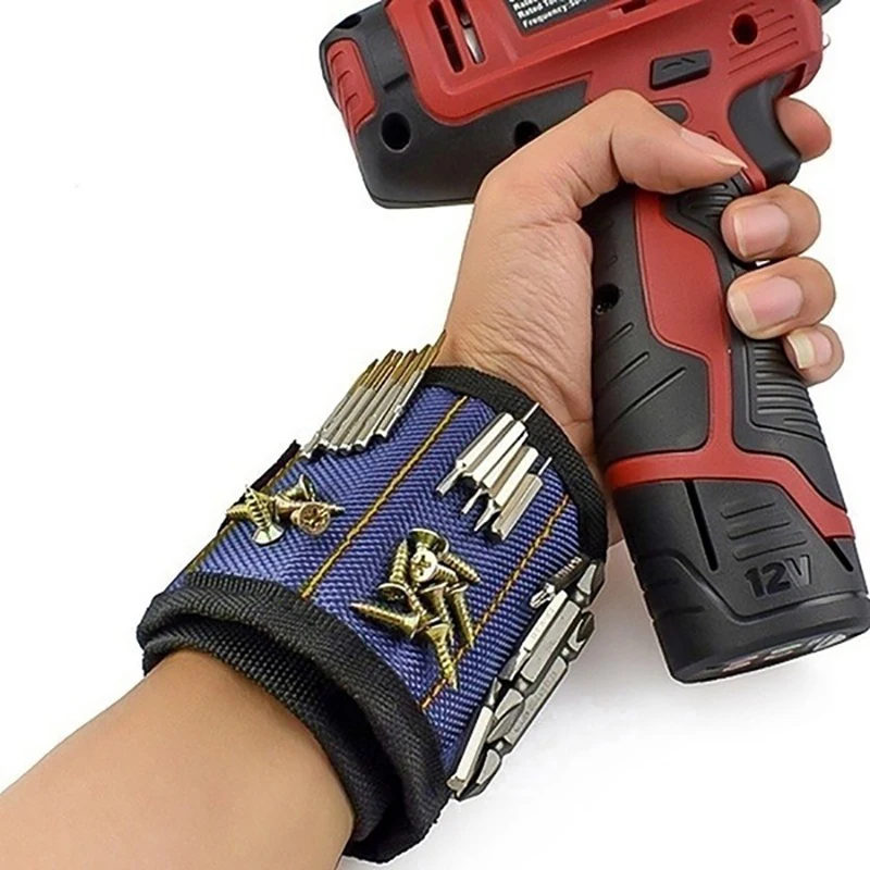 سوبر قوية سوار معصم مغناطيسي حقيبة أدوات ألومنيوم محمولة حقيبة مسمار براغي مثقاب الخشب طقم تصليح المنظم التخزين #3