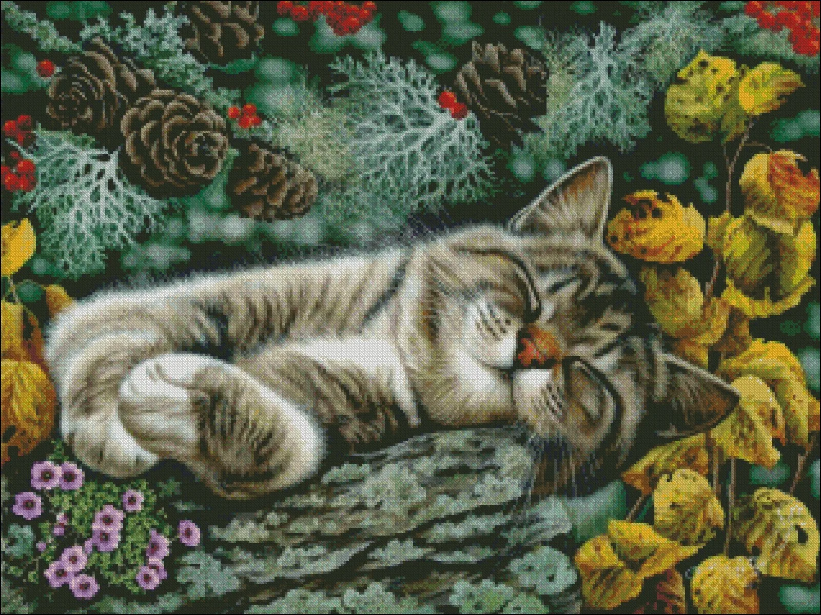 Wild Corner - Counted Cross Stitch Kits - DIY Handmade Needlework Embroidery 14 CT Aida Sets DMC Color