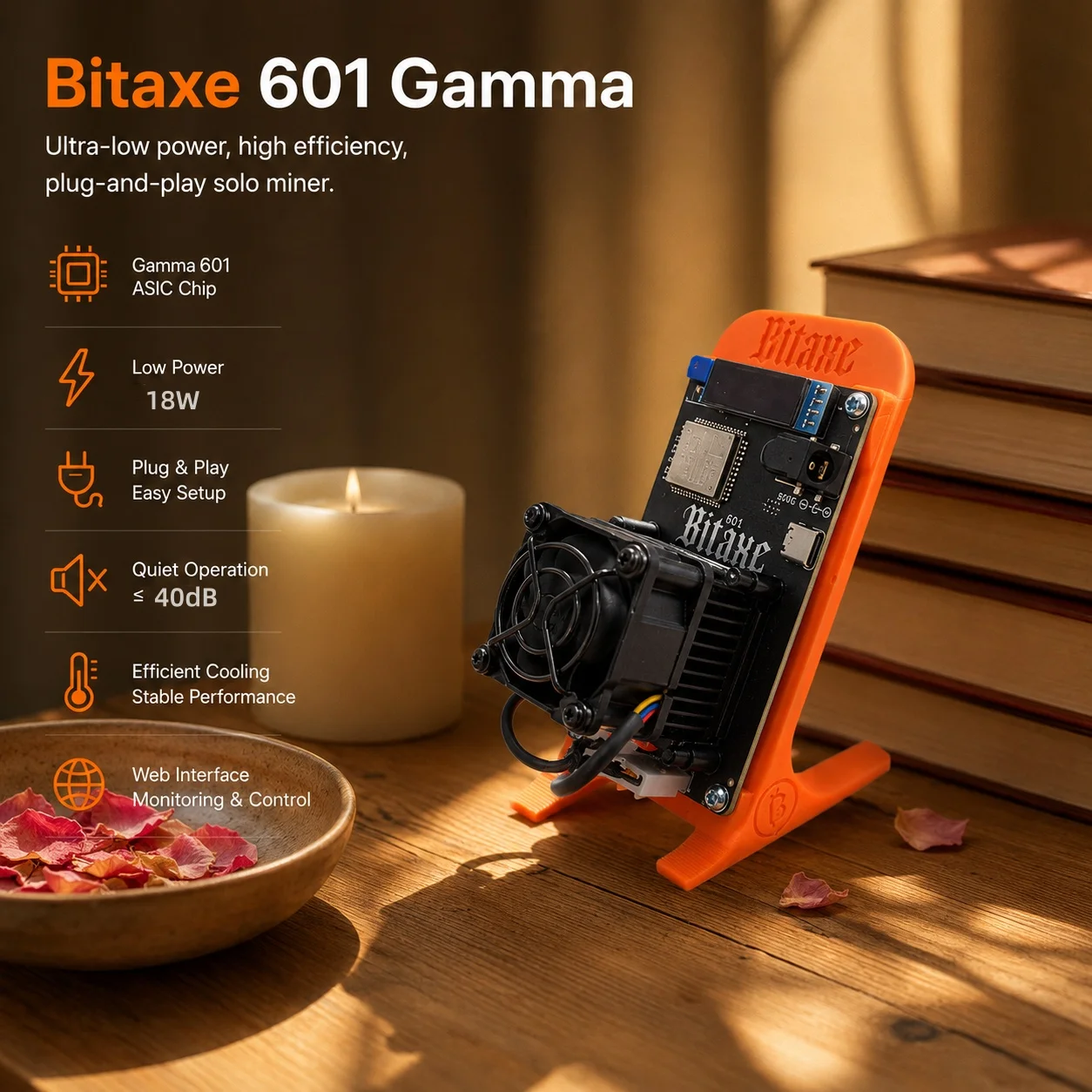 Vimu 1.2TH/s BM1370 Chip Solo MIner Bitaxe Gamma 601 Home Miner