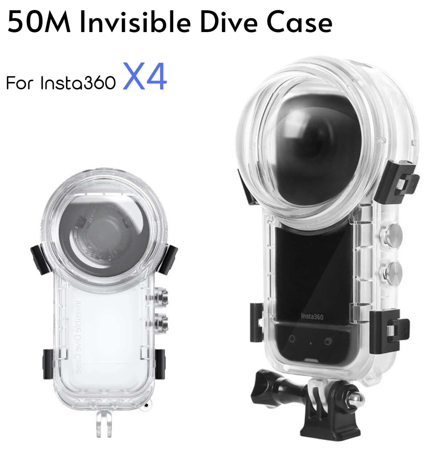 Insta360 X4 Camera 50m Waterproof Invisible Dive Case Dive Protective Case Underwater Housing Cover Accessories Anti-scratch