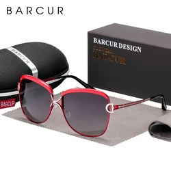 Gafas de sol polarizadas de BARCUR para mujer, lentes de gradiente, gafas de sol redondas, cuadradas, de marca de lujo, oculos
