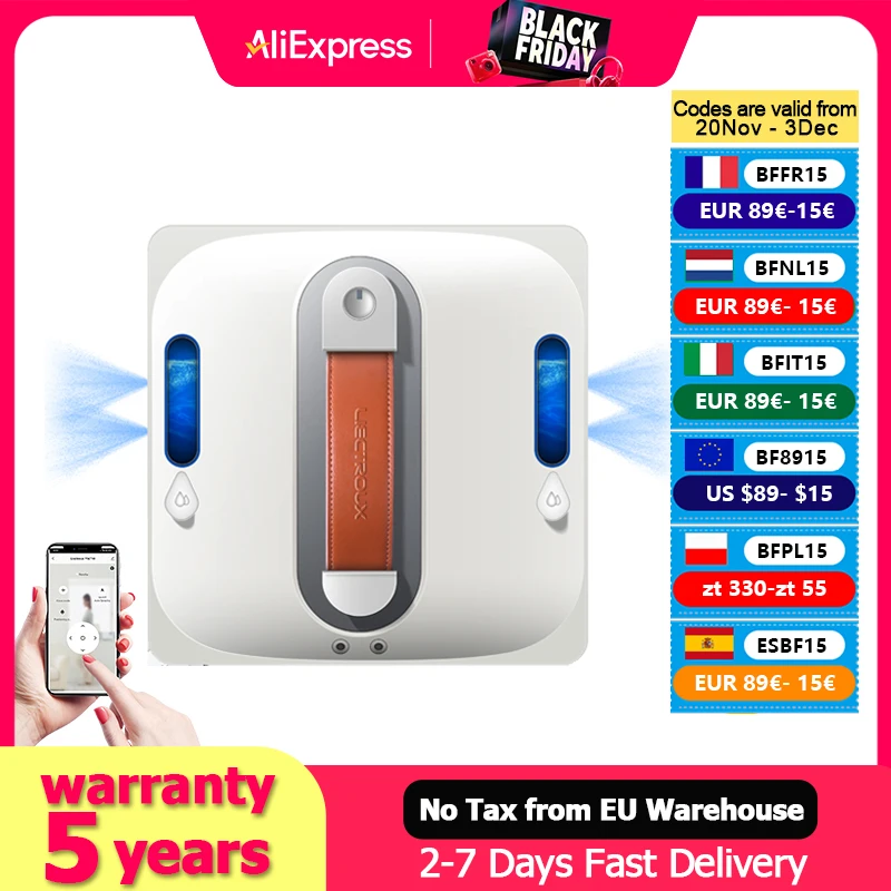 (код купона: AEEU55)Робот-мойщик окон Liectroux S11, распыление воды в 4 направлениях, очистка стекла, пола, стен и плитки, робот-пылесос для окон, инте