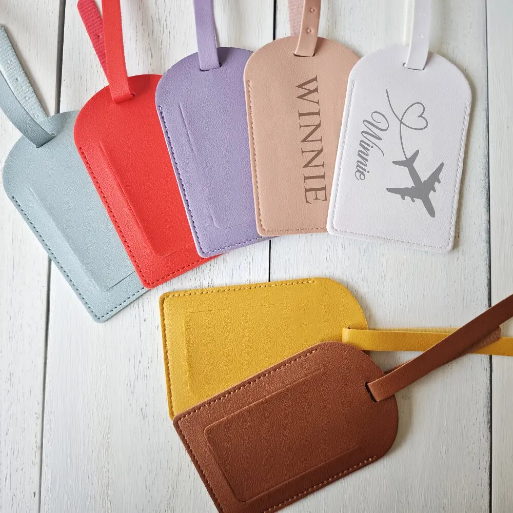 Custom Couple PU Luggage Tag Travel Label Wedding Party Souvenir Valentine's Day Gift Unisex Airplane Luggage Identifier