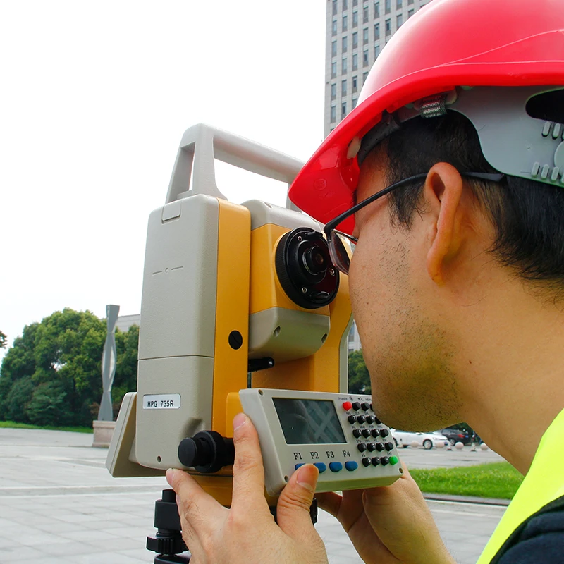 Heipoe HPG735R 2'' 600M Reflectorless Dual Screen Multi-language Laser Total station with Hard Box