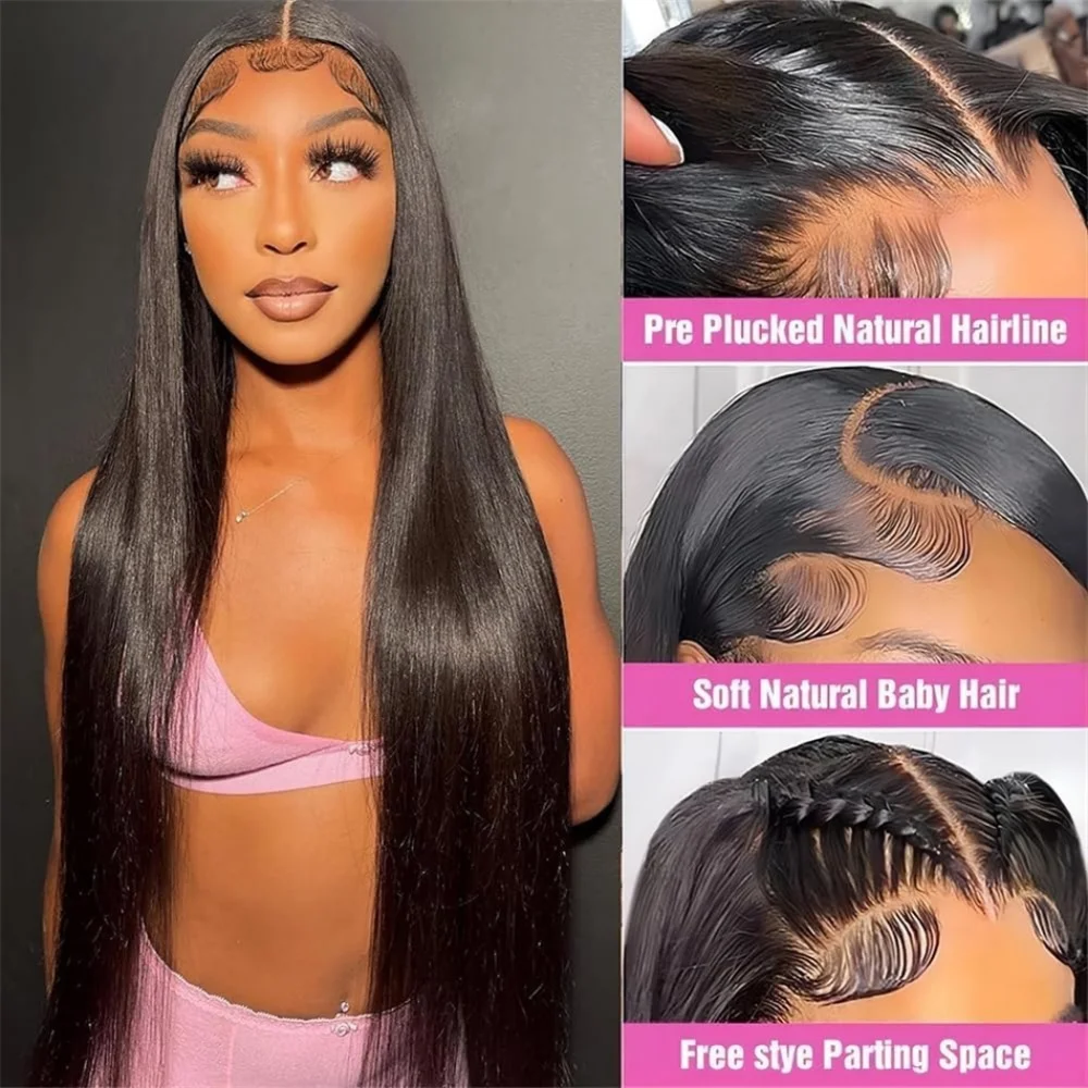 5x5 6x4 Glueless Pre-Cut Lace Wig 13x4 13x6 Lace Front Human Hair Wigs Straight Pre Plucked 360 Transparent Lace Frontal Wigs