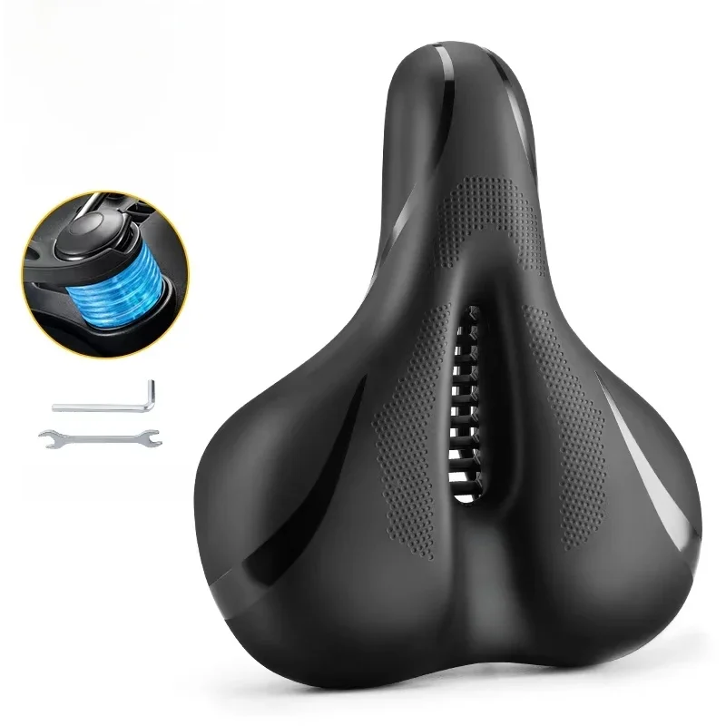 ROCKBROS-Selle de vélo en silicone absorbant les chocs, siège de vélo confortable, creux, respirant, éponge épaissie