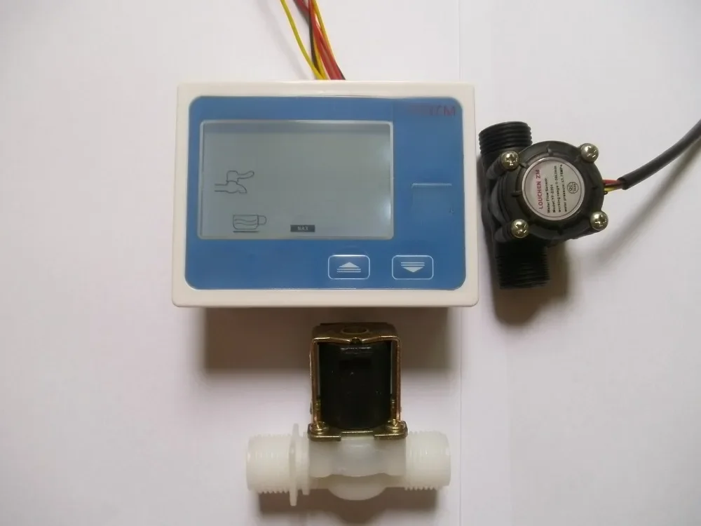 Wyświetlacz LCD sterujący przepływomierzem wody G1/2" + miernik zaworu elektromagnetycznego + miernik czujnika przepływu — zdjęcie 2