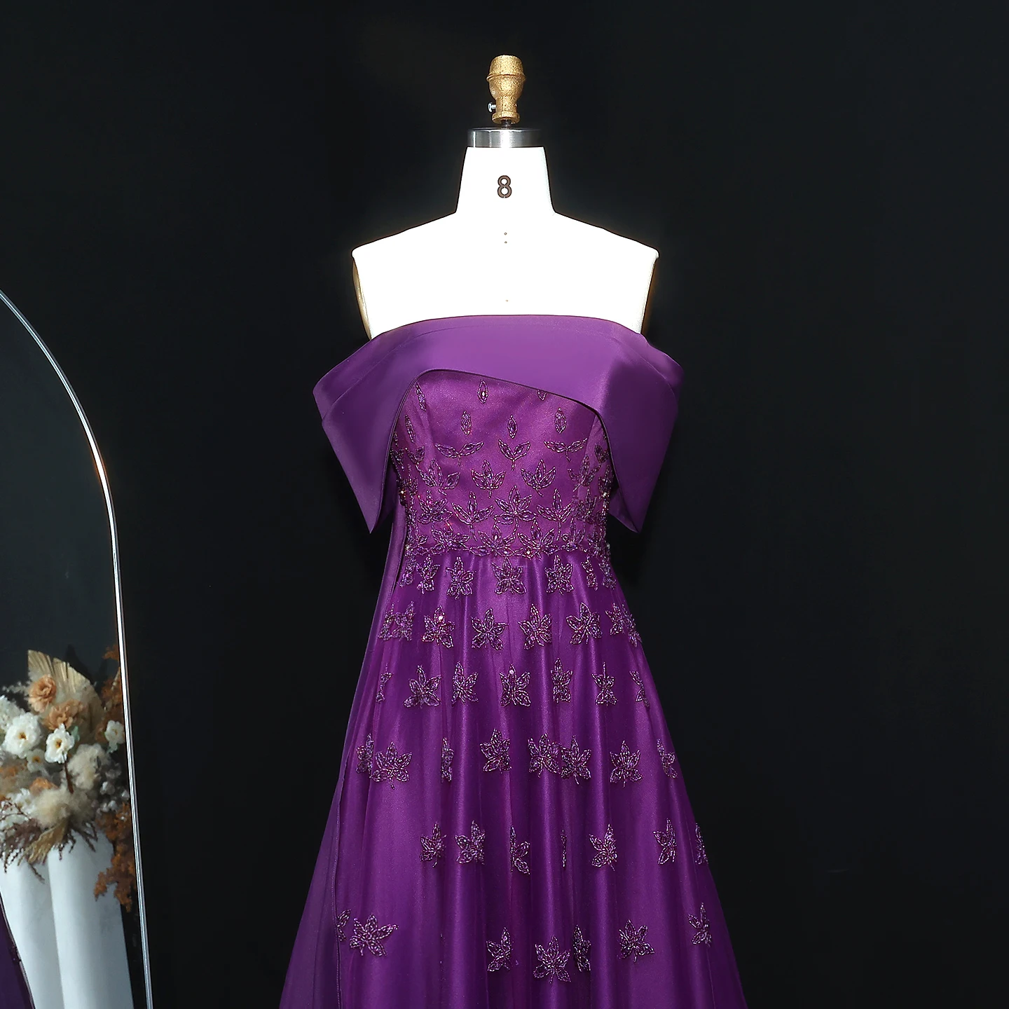 Sharon Said Luxuriöses gelbes Satin-Abendkleid aus Dubai mit Cape, schulterfrei, für arabische Frauen, Hochzeitsfeierkleider SS455, maßgeschneidert – Detail 15