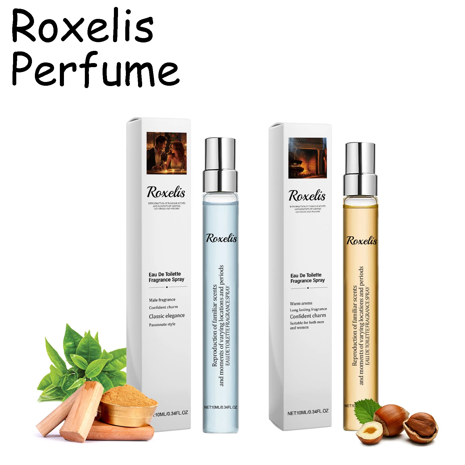 

Roxelis Couple Classic Perfume Long Lasting Sandalwood Scent Natural Fresh Pheromone Charming Dating Romantic Atmosphere Mist