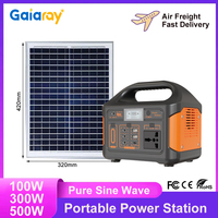 Gaiaray 100W 300W 500W Portable Power Station Pure Sine Wave Solar Generator 110V/220V UPS Camping Charging Station Power Bank