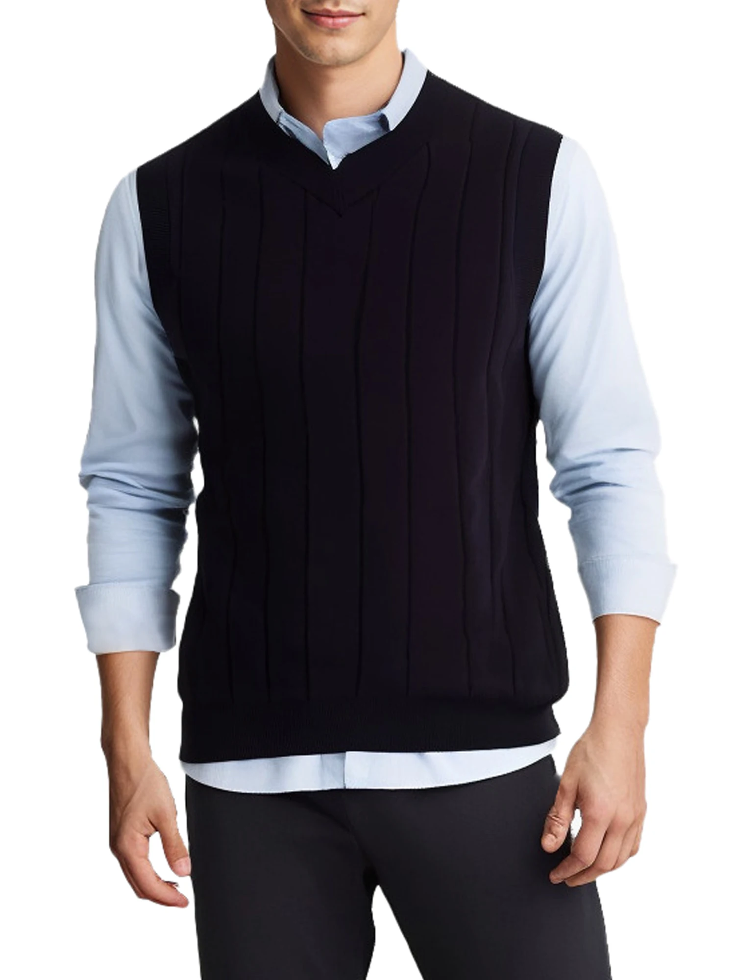 

Мужские джемперы без рукавов, свитер с v-образным вырезом, жилет, вязаный жилет, зимняя майка, джемпер, жилет, пуловер, вязаный жилет в рубчик