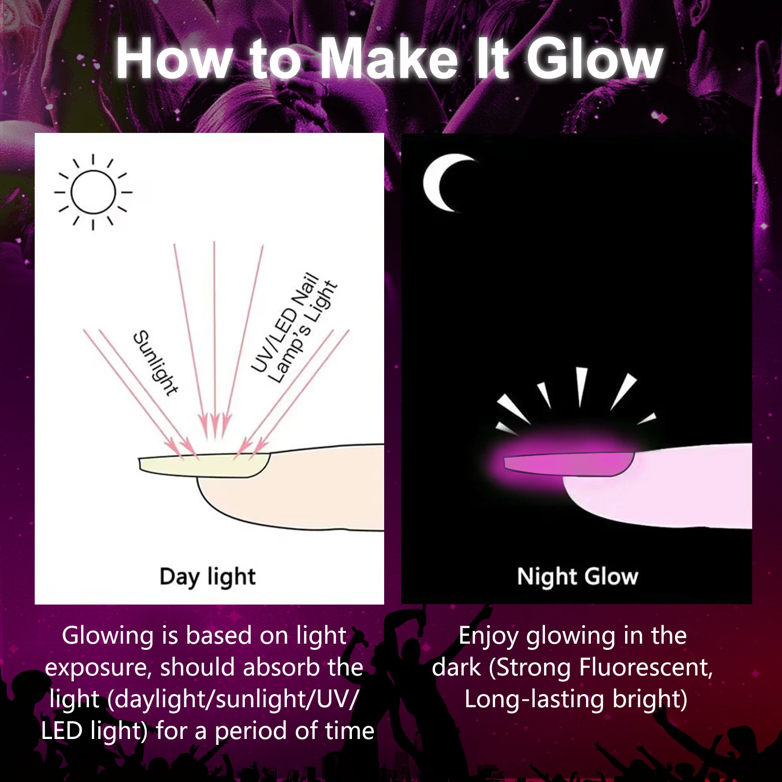 30g Lichtgevende Nail Art Poeder Halloween Dompelpoeder Roze Pompoen Oranje Glow In Dark Fosfor Poeder Party Manicure Salon DIY