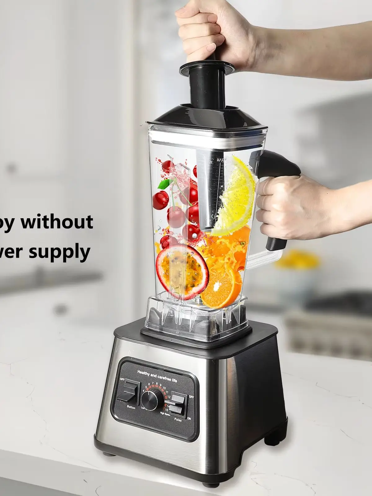 6000W Power multi-function Professional Blender 4-Blade 2-In-1 Wall Breaking Machine 2.5L Container Ice Nut Fruit mix Strong
